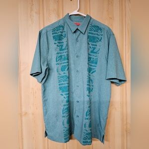 Vintage Havana Blue Casual Button Down Shirt